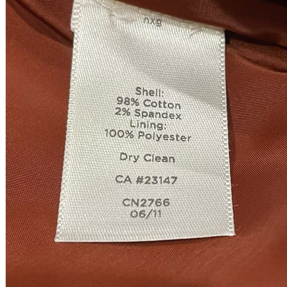 TALBOTS Blazer Womens 12 Rust Burnt Orange Velvet Jacket Fitted Academia Preppy - Picture 5 of 8